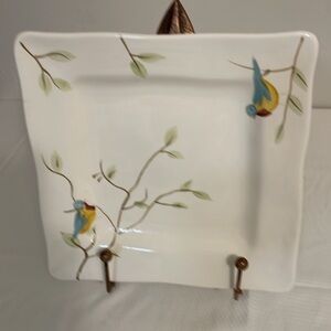 Pier 1 One Robin Dinner Plate Hand Painted Earthenware 11x11